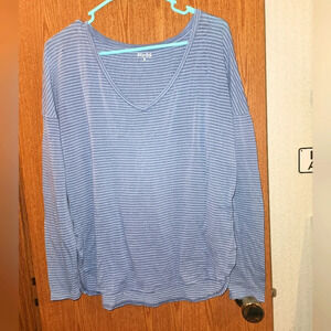 Mudd Juniors Size Medium Blue Striped Long Sleeve T-Shirt
